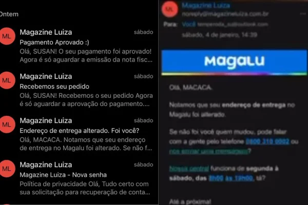A empresa denunciada por injúria, Magazine Luiza, alegou que as mensagens de confirmação são enviadas sem qualquer interação humana - Metrópoles