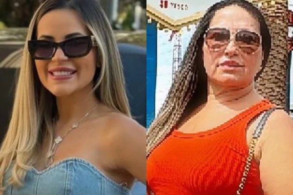 Montagem feita a partir de fotos das redes sociais de Deolane Bezerra e a mão, Solange Bezerra - Metrópoles