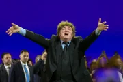 O presidente argentino Javier Milei participa da convenção nacional do Partido Liberal (PL) na Mercado Livre Arena Pacaembu, em São Paulo, Brasil, em 25 de julho de 2026. O presidente argentino Javier Milei participa da convenção nacional do Partido Liberal (PL) na Mercado Livre Arena Pacaembu, em São Paulo, Brasil, em 25 de julho de 2026.