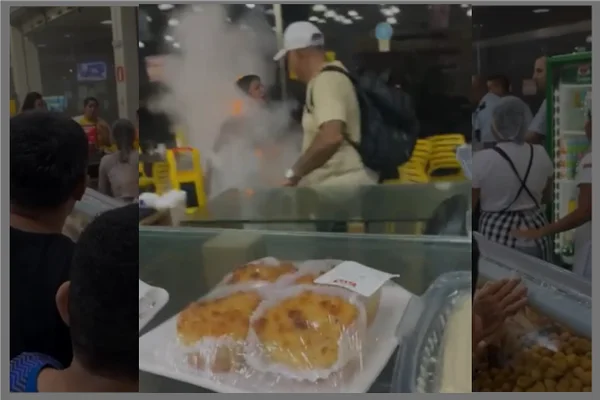 imagem colorida de bombeiros apagando fogo no corpo de uma mulher