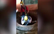 O menino teve arranhões no rosto, braço e pé, mas passa bem O menino teve arranhões no rosto, braço e pé, mas passa bem