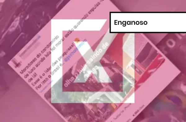 Imagem colorida de postagem enganosa sobre manifestações contra o ex-presidente Lula