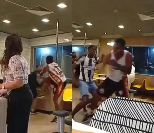 imagem colorida briga torcedores mcdonalds salvador