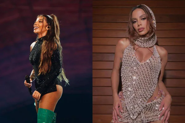 Montagem com fotos coloridas de Anitta e Ludmilla - Metrópoles