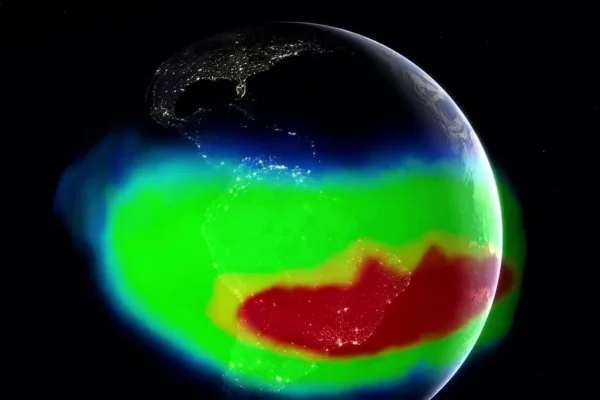Um mapa da anomalia compilado pela NASA