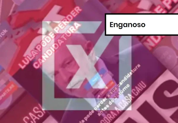 Imagem colorida de postagem enganosa sobre Lula