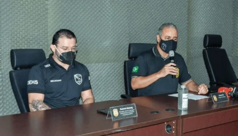 Coletiva de imprensa realizada na Delegacia Geral