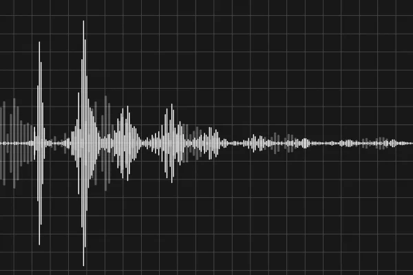 Foto de ondas sonoras detectando o som da voz. IA, câncer de laringe