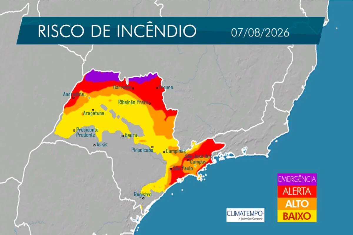 Com avanço do tempo seco, umidade do ar pode atingir índices inferiores a 15% em regiões do interior de São Paulo ao longo da semana Com avanço do tempo seco, umidade do ar pode atingir índices inferiores a 15% em regiões do interior de São Paulo ao longo da semana