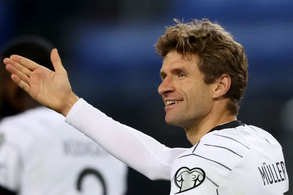 Jogador Thomas Muller, da Alemanha, em jogo da seleção - Metrópoles