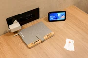 Aparelhos de tecnologia expostos no evento