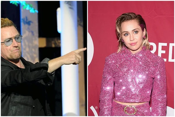 Micão! Miley Cyrus esquece letra de música do U2 em apresentação ao lado de Bono Vox