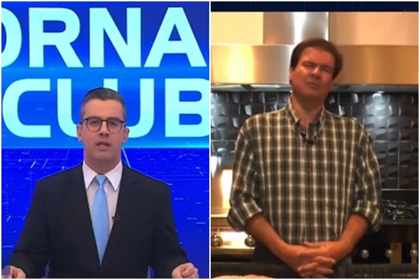 André Costa, âncora do Jornal da Clube, e Manoel Branco, do Programa Manoel Branco