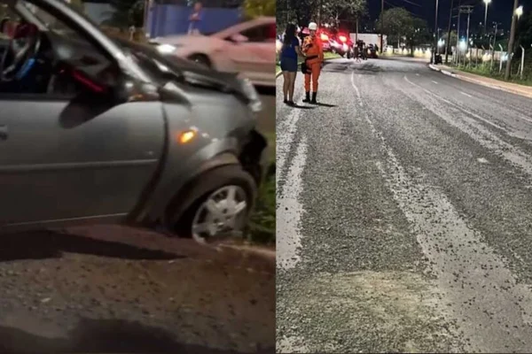 Imagem colorida de acidente no MS