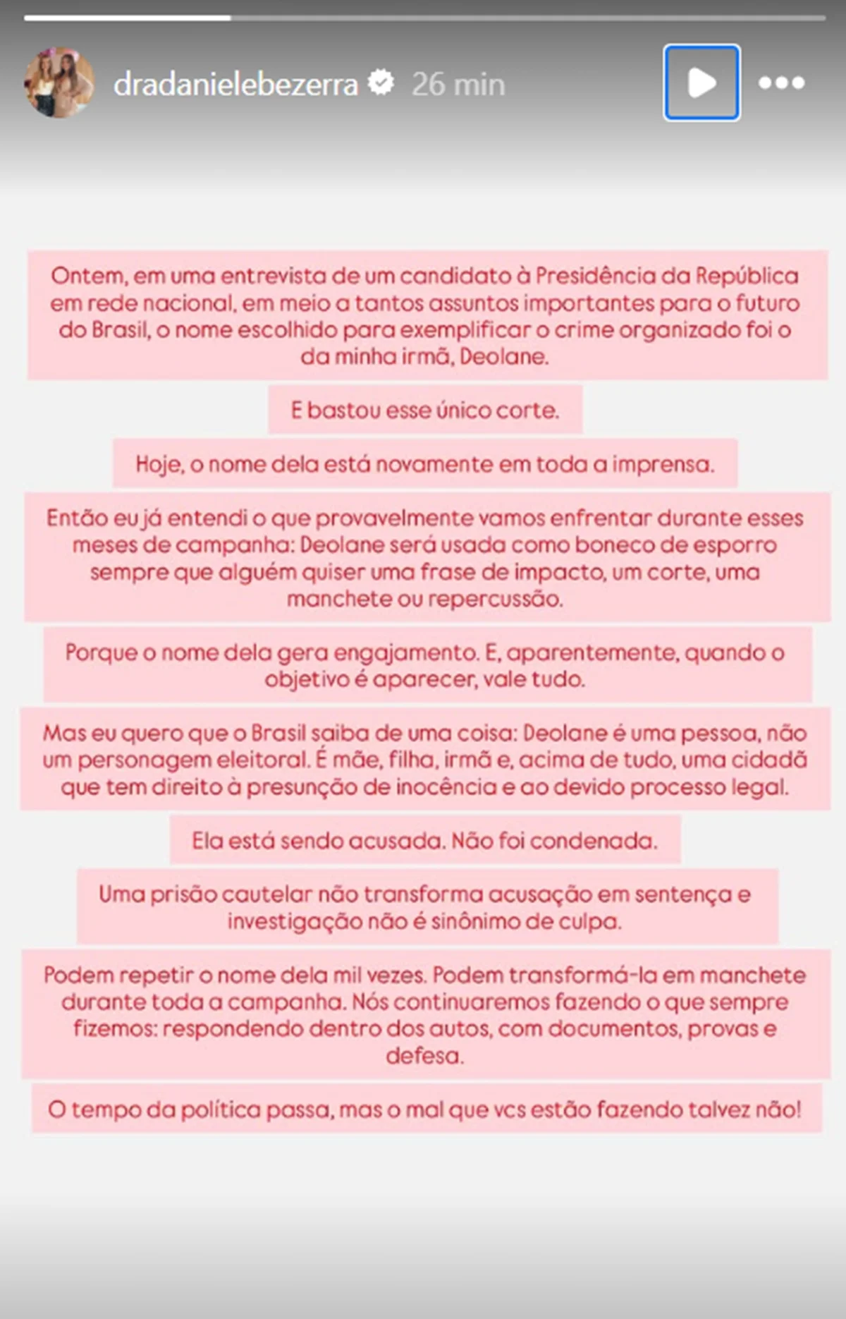 Irmã de Deolane rebate após influencer ser citada por Renan Santos no JN - imagem 1 Irmã de Deolane rebate após influencer ser citada por Renan Santos no JN - imagem 1