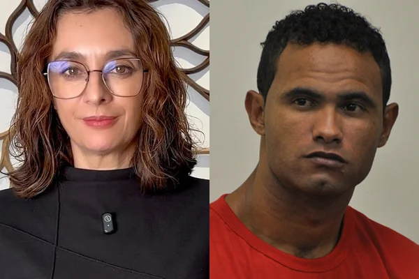 Montagem de imagens mostra Catia Fonseca (à esquerda) e goleiro Bruno (à direita) - Metrópoles