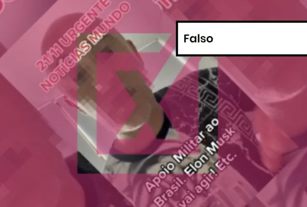 Imagem colorida de postagem falsa sobre apoio militar de outros países so Brasil