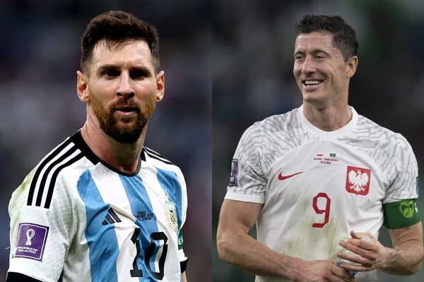Montagem com Messi e Lewandowski - Metrópoles