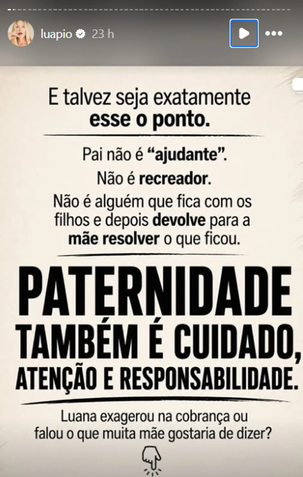 Luana Piovani alfineta em meio à treta com Pedro Scooby: “Não é ajudante” - imagem 1 Luana Piovani alfineta em meio à treta com Pedro Scooby: “Não é ajudante” - imagem 1