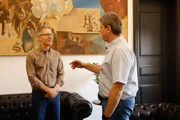 O governador de Minas Gerais, Romeu Zema (Novo), e o governador de São Paulo, Tarcísio de Freitas (Republicanos), em reunião no Palácio dos Bandeirantes, em São Paulo