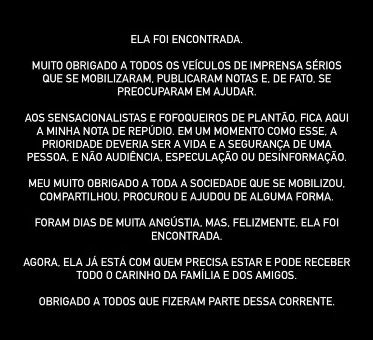 "Muita angústia", diz família de Dandara Couto após modelo voltar para casa "Muita angústia", diz família de Dandara Couto após modelo voltar para casa