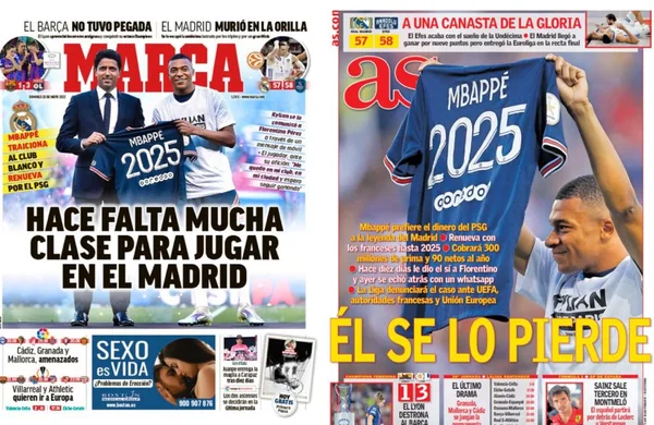 Confira as manchetes dos jornais europeus sobre a renovação de Mbappé
