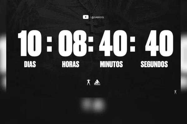 Imagem colorida de contagem regressiva no canal de Gabigol - metropoles