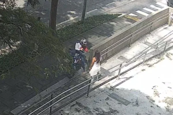 Imagem colorida de assalto contra mulher na zona oeste de SP antes de arquiteto ser assassinado