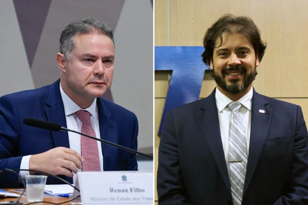 Ministro Renan Filho (dir.) e Marcos de Brito Campos Júnior (esq.)