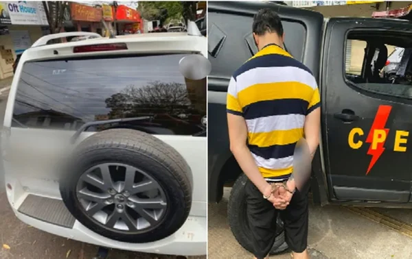 Carro e suspeito preso por tentativa de estupro em Goiânia, Goiás