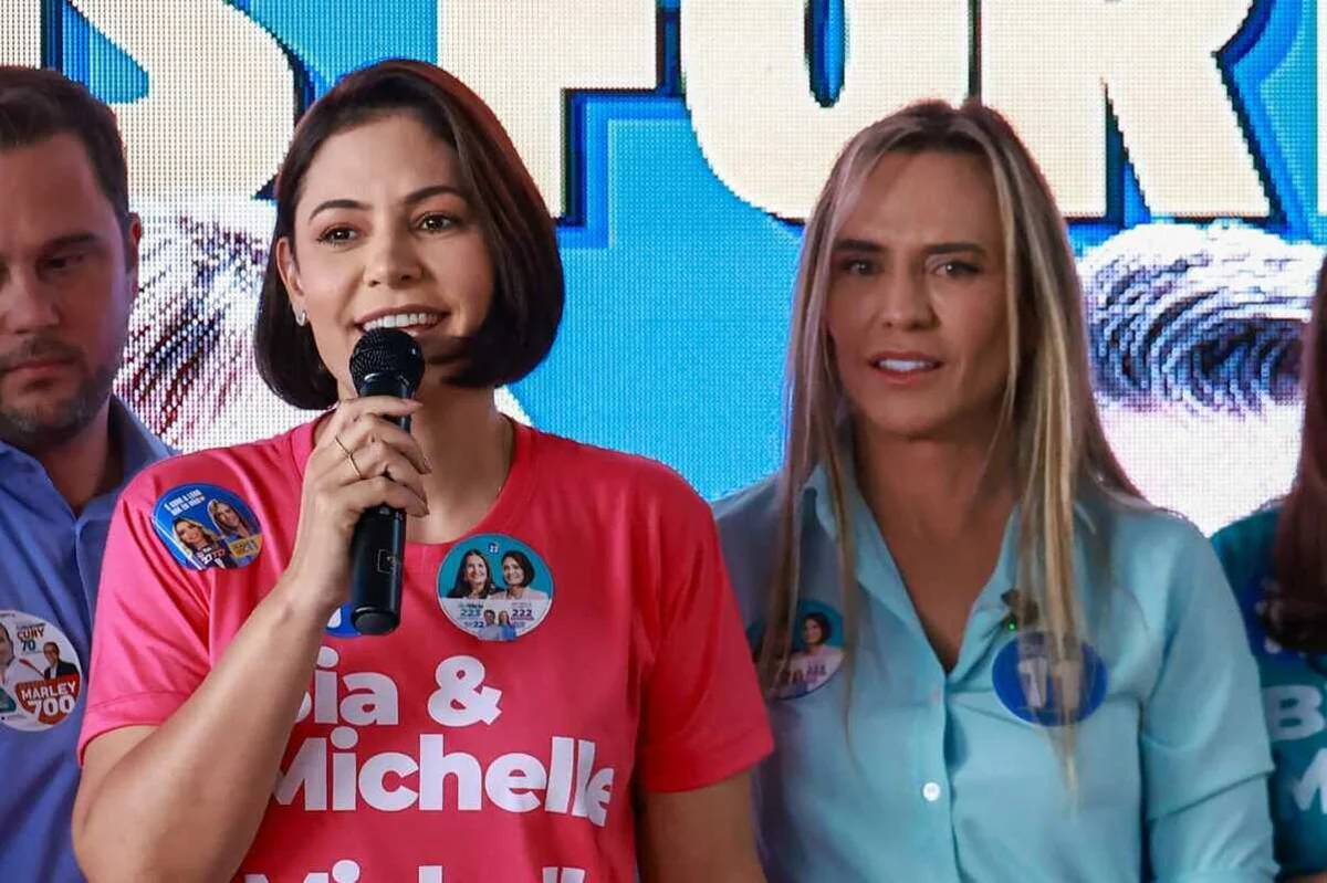 Celina Leão e Michelle Bolsonaro em evento de campanha nesta segunda-feira (28/9) Celina Leão e Michelle Bolsonaro em evento de campanha nesta segunda-feira (28/9)