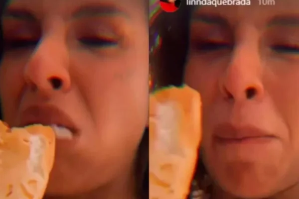Linn da Quebrada comendo pão
