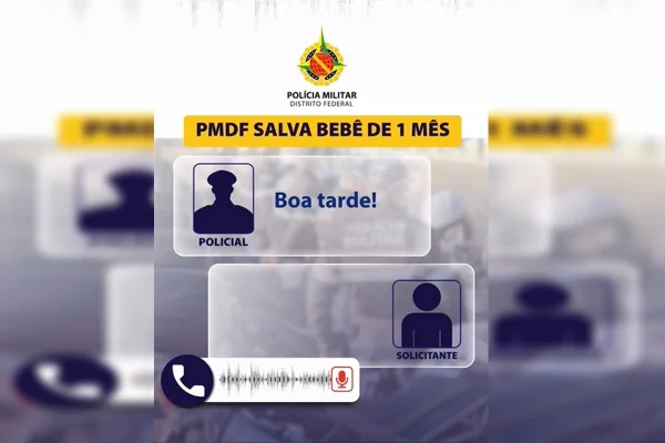 Foto colorida reprodução ligação entre pai e PMDF