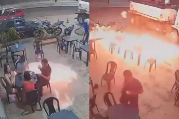 Imagem colorida, Vídeo: homem acende cigarro e quase incendeia posto de gasolina no MA - Metrópoles