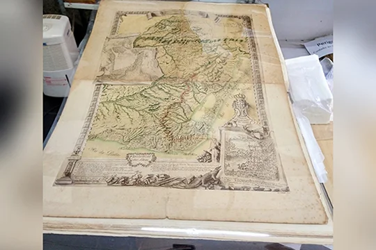 Mapa de 1757 em Petrópolis