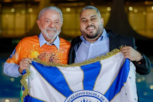 Lula e Wallace Palhares, presidente da Acadêmicos de Niterói