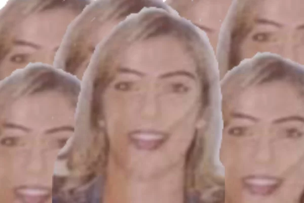 Mosaico do rosto de uma mesma mulher, loira, com cabelos lisos até a altura do ombro - Metrópoles
