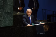 Benjamin Netanyahu discursando na ONU