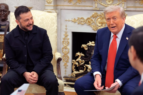 trump-e-zelensky-1 Trump diz que EUA não financiam mais a Ucrânia: “Só vendemos armas”