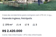 O imóvel foi anunciado por R$ 2,4 milhões O imóvel foi anunciado por R$ 2,4 milhões