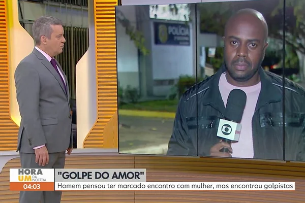 Repórter Willian Rafael, da Globo, cita Molejo para noticiar golpe em app de relacionamento