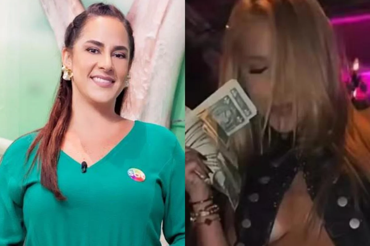 Montagem Silvia Abravanel e print de VIrginia Fonseca em uma boate dos EUA Montagem Silvia Abravanel e print de VIrginia Fonseca em uma boate dos EUA