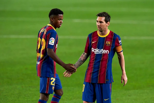 Ansu Fati e Messi Barcelona