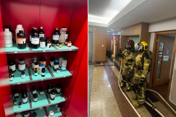 vazamento produto químico centro universitário BH