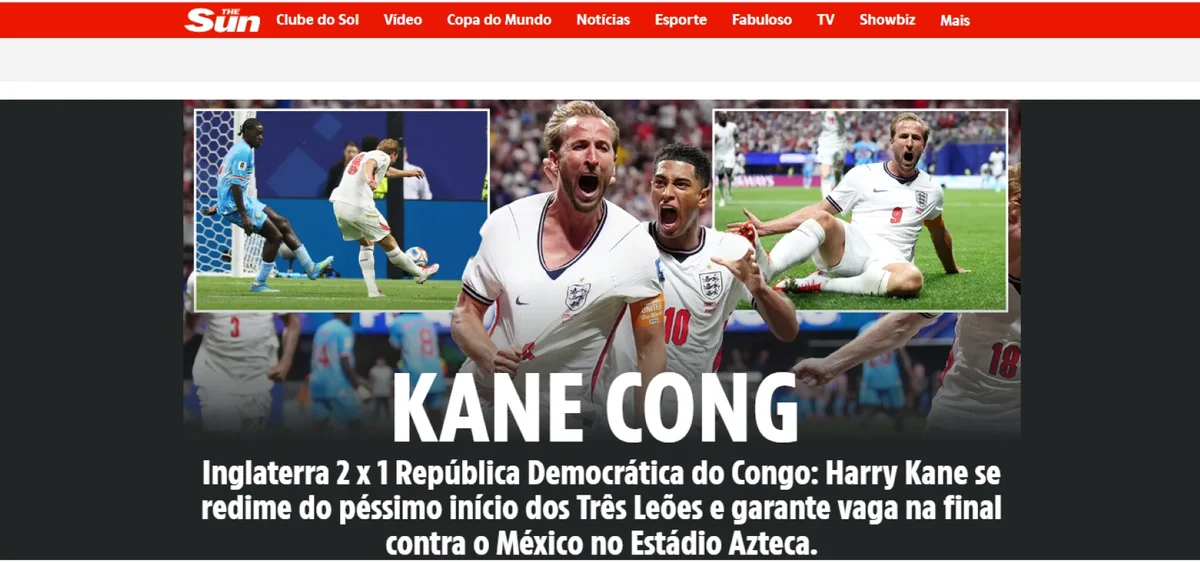 Imprensa inglesa chama Kane de herói após virada na Copa do Mundo - imagem 1 Imprensa inglesa chama Kane de herói após virada na Copa do Mundo - imagem 1