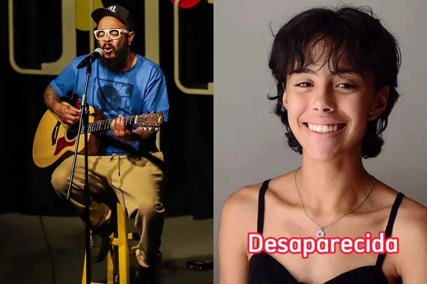 Montagem com fotos coloridas de Marcelo Marrom e a sobrinha Laís - Metrópoles