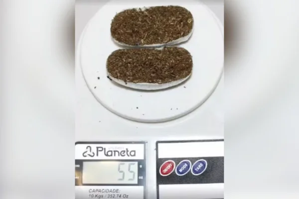 Imagem colorida mostra maconha encontrada com mulher grávida que tentava visitar o marido em presídio no interior de São Paulo - Metrópoles