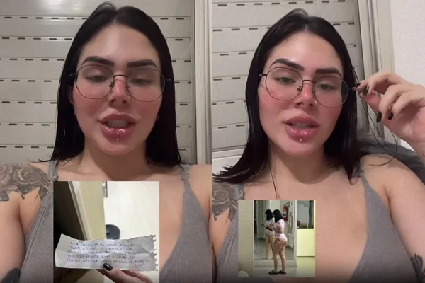 Montagem com fotos coloridas da influencer Lary Cubas - Metrópoles