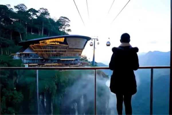 Print colorido de vídeo de passeio na Malásia gerado por IA