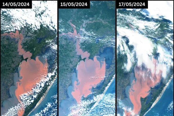 Imagens de satélite mostram mancha de sedimentos - Metrópoles